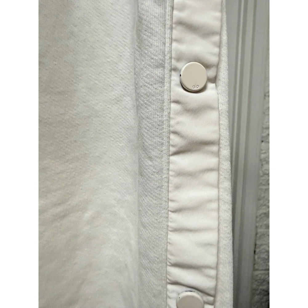 Alo Yoga Courtside Tearaway Snap Pants White Ivory S/M
